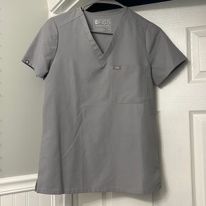 FIGS Catarina One Pocket Scrub Top Cement